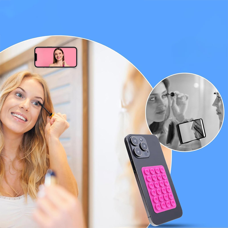 Фото Тримач-присоска для телефону Double Side Silicone 80*55мм (Barbie Pink) на vchehle.ua