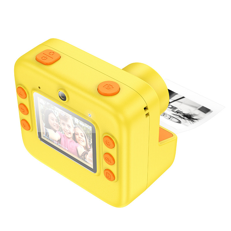 Детская фотокамера с моментальной печатью Hoco DV200 Dual lens (Yellow) в магазине vchehle.ua
