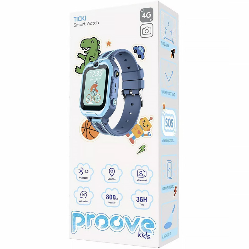 Заказать Детские cмарт-часы Proove Kids Ticki with SIM+GPS call function (Ice Blue) на vchehle.ua
