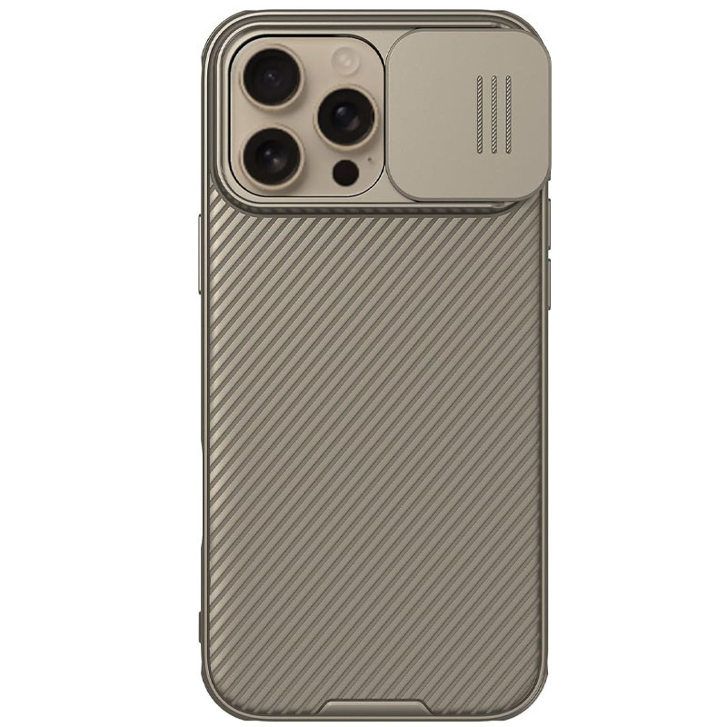 Карбоновая накладка Nillkin CamShield Pro для Apple iPhone 16 Pro (6.3") (Gold)