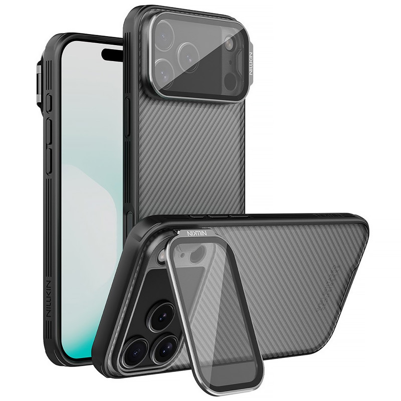 Карбоновая накладка Nillkin Camshield Prop для Apple iPhone 17 Pro / 18 Pro (6.3") (Transparent black)