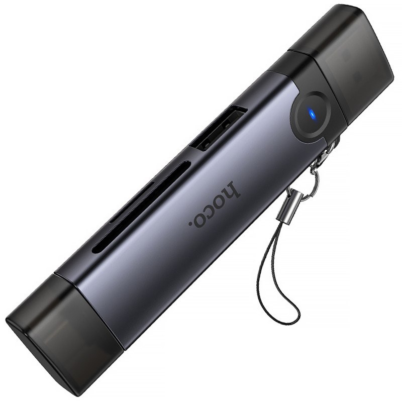 Купити Картридер Hoco HB56 Victory 5in1 Type-C/USB2.0 to SD/TF3.0 + USB 2.0 (Metal gray) на vchehle.ua