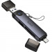 Замовити Картридер Hoco HB56 Victory 5in1 Type-C/USB2.0 to SD/TF3.0 + USB 2.0 (Metal gray) на vchehle.ua
