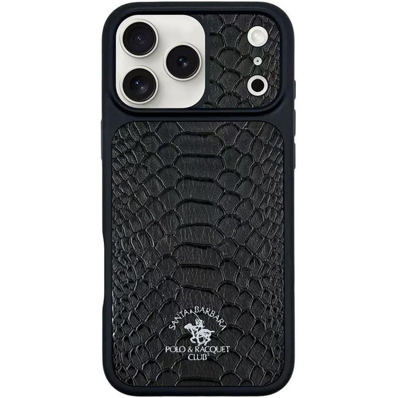 Кожаная накладка Santa Barbara Polo & Racquet Club Series Knight для Apple iPhone 17 Pro (6.3") (Black)