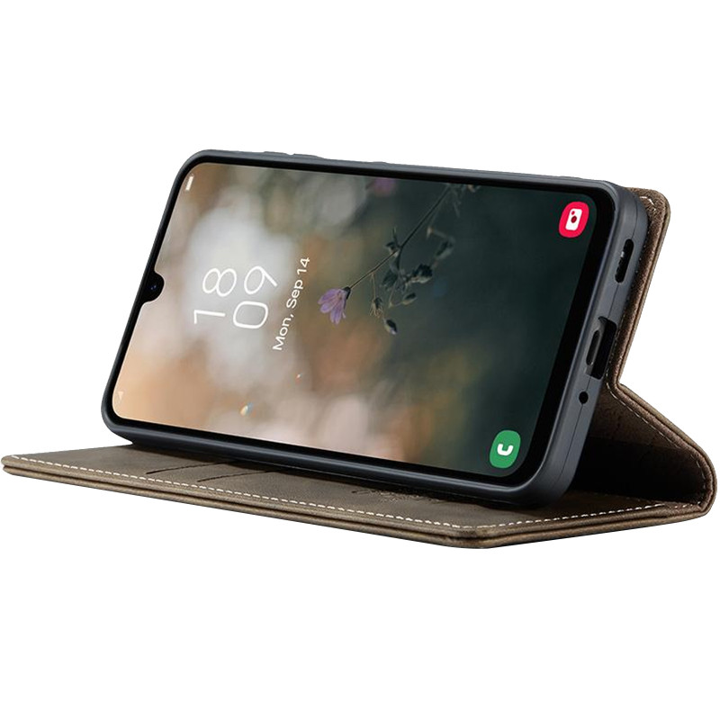 Кожаный чехол-книжка CaseMe Velvet Matte для Samsung Galaxy A36 5G / A37 5G / A56 5G (Coffee) в магазине vchehle.ua