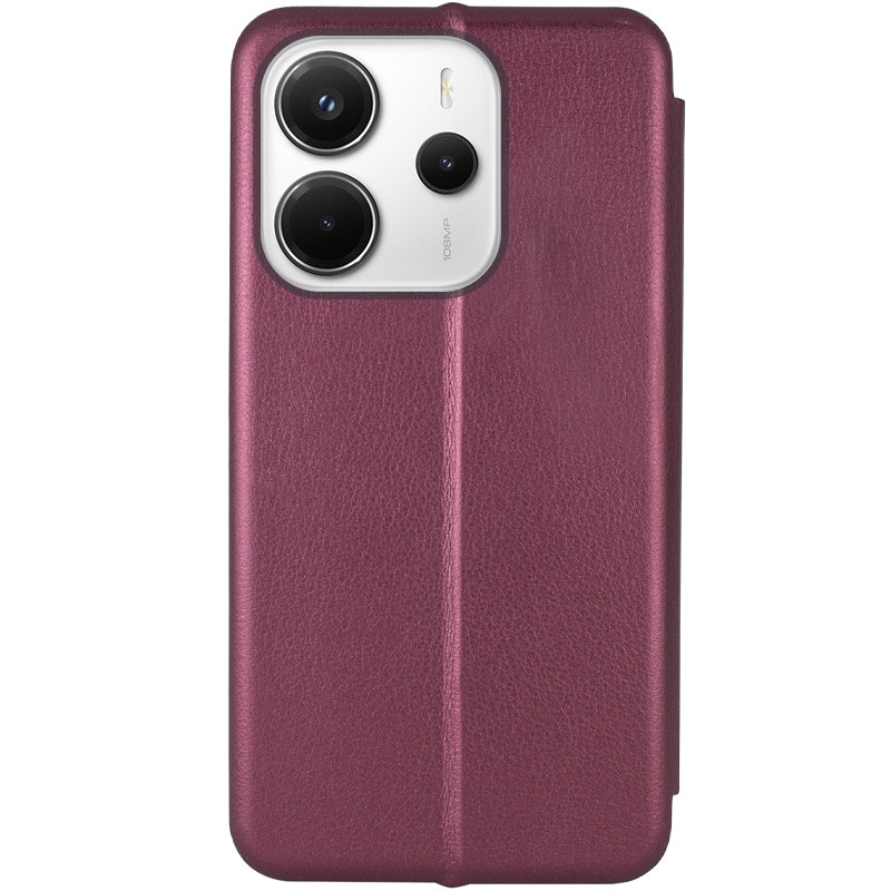 Фото Кожаный чехол-книжка Classy для Xiaomi Redmi Note 14 4G (Europe version) (Бордовый) на vchehle.ua
