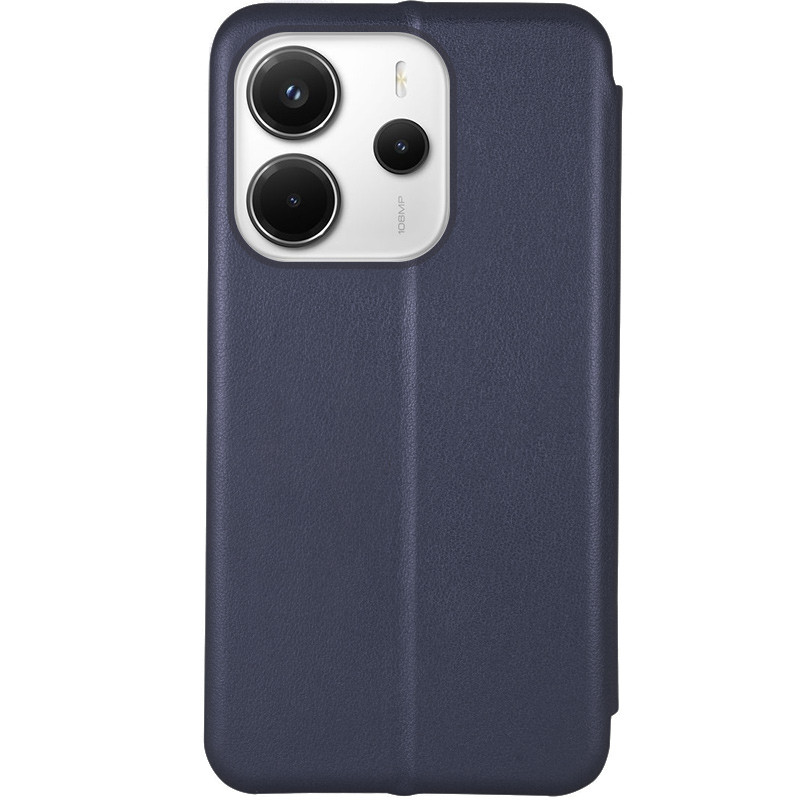 Фото Кожаный чехол-книжка Classy для Xiaomi Redmi Note 14 4G (Europe version) (Темно-синий) на vchehle.ua