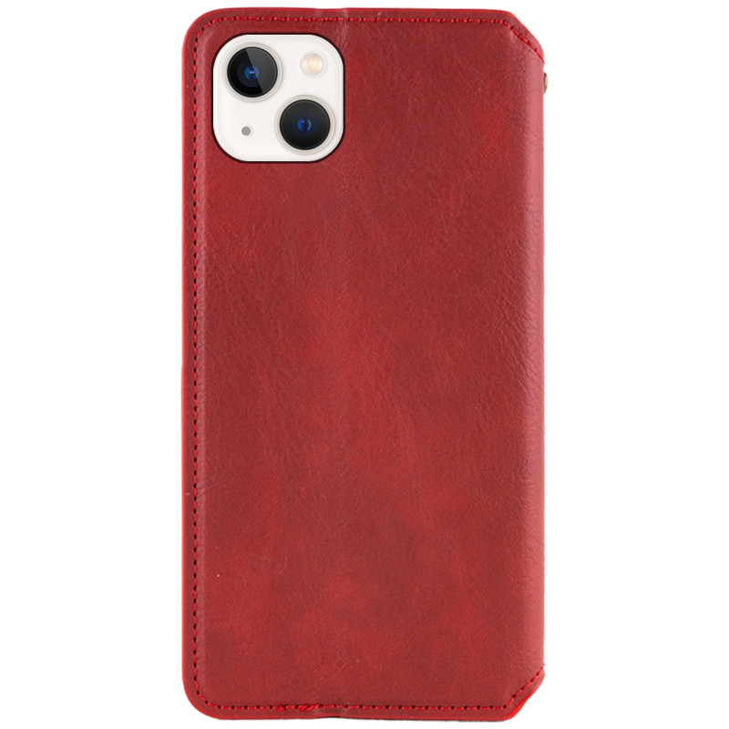 Фото Кожаный чехол-книжка GETMAN Cubic (PU) для Apple iPhone 13 / 14 (6.1") (Красный) на vchehle.ua
