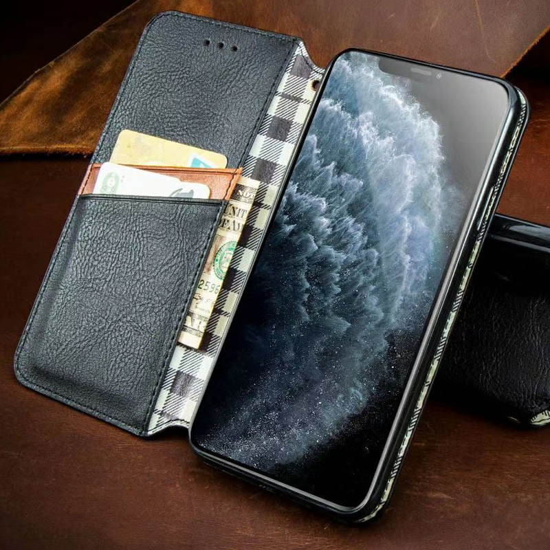 Фото Шкіряний чохол-книжка GETMAN Cubic (PU) на Xiaomi Redmi 9 (Чорний) на vchehle.ua