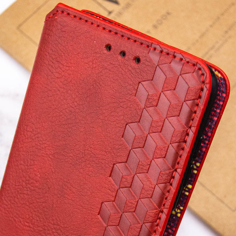 Купить Кожаный чехол-книжка GETMAN Cubic (PU) для Xiaomi Redmi Note 14 4G (Europe version) (Красный) на vchehle.ua