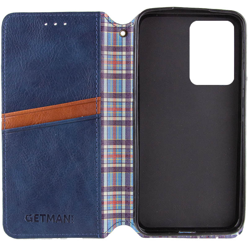 Фото Кожаный чехол-книжка GETMAN Cubic (PU) для Xiaomi Redmi Note 14 4G (Europe version) (Синий) на vchehle.ua