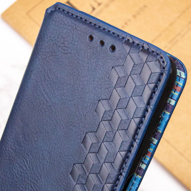 Купить Кожаный чехол-книжка GETMAN Cubic (PU) для Xiaomi Redmi Note 14 4G (Europe version) (Синий) на vchehle.ua