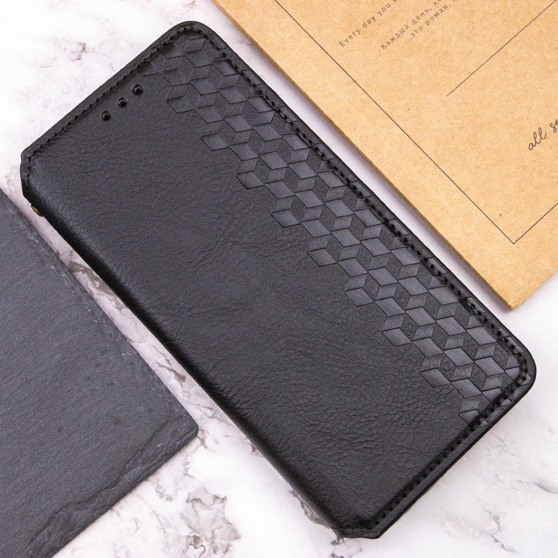 Купить Кожаный чехол-книжка GETMAN Cubic (PU) для Xiaomi Redmi Note 14 4G (Europe version) (Черный) на vchehle.ua