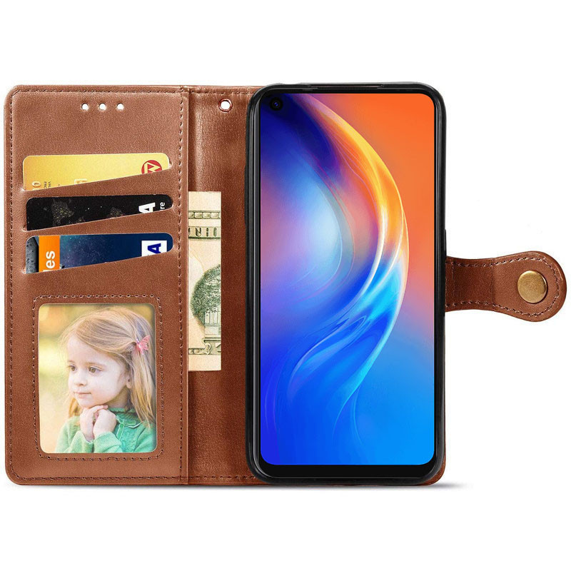 Фото Кожаный чехол-книжка GETMAN Gallant (PU) для Samsung Galaxy A05s (Коричневый) в магазине vchehle.ua