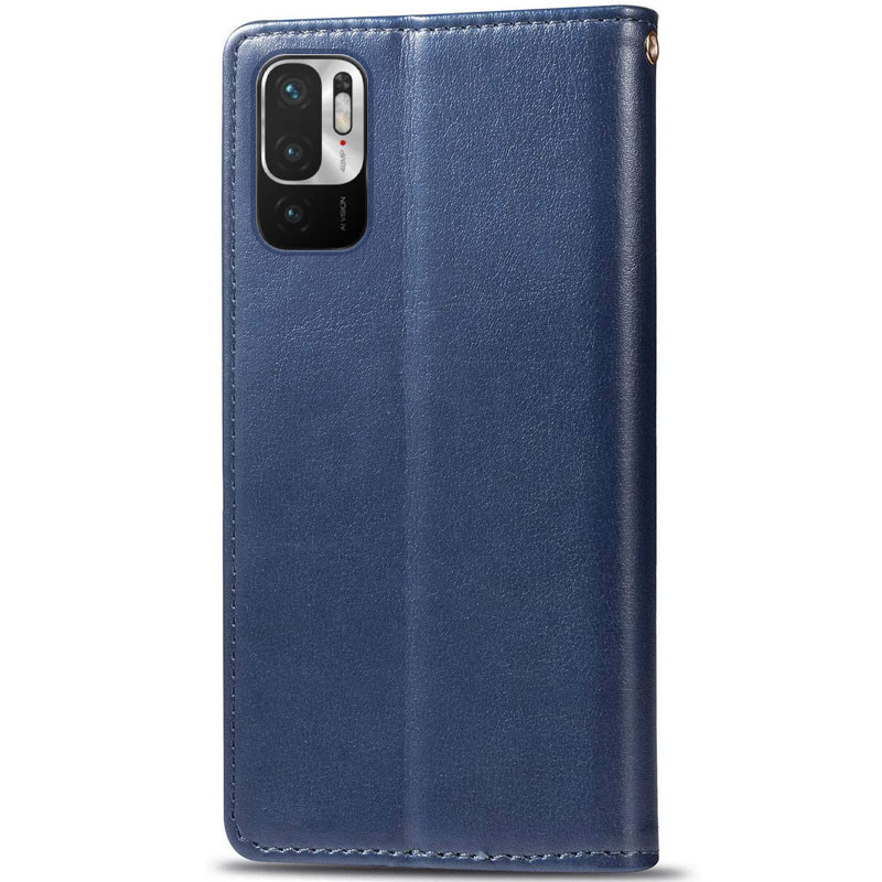 Фото Кожаный чехол-книжка GETMAN Gallant (PU) для Xiaomi Redmi Note 10 5G / Poco M3 Pro (Синий) на vchehle.ua