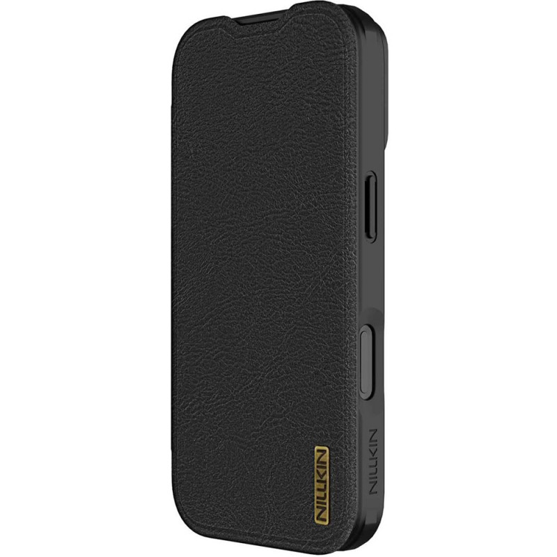 Фото Кожаный чехол-книжка Nillkin Qin Pro Camshield для Apple iPhone 17 (6.3") (Black) на vchehle.ua