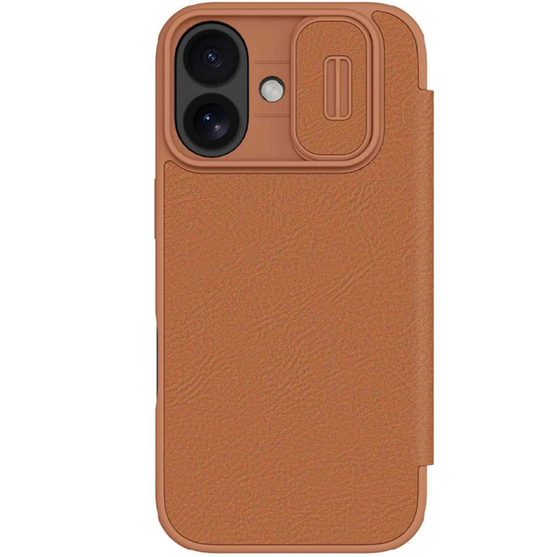 Фото Кожаный чехол-книжка Nillkin Qin Pro Camshield для Apple iPhone 17 (6.3") (Brown) в магазине vchehle.ua