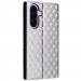 Фото Шкіряний чохол-книжка Rhombus Book на Samsung Galaxy A16 4G/5G (Silver) на vchehle.ua