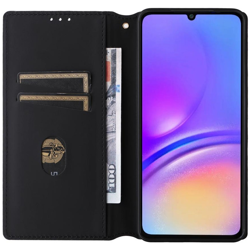 Фото Кожаный чехол-книжка Rhombus Book для Samsung Galaxy A36 5G / A37 5G / A56 5G (Black) в магазине vchehle.ua