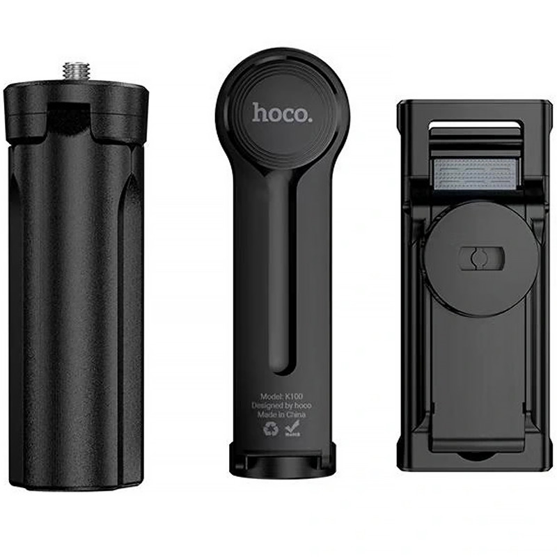 Фото Монопод для селфі Hoco K100 Prestigio mini трипод + кріплення 1/4 (Black) в маназині vchehle.ua