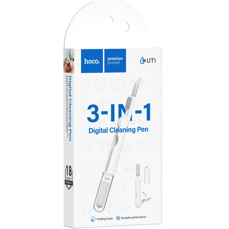 Фото Набор для очистки гаджетов Hoco UT1 Mr. Gadget 3in1 (White) на vchehle.ua