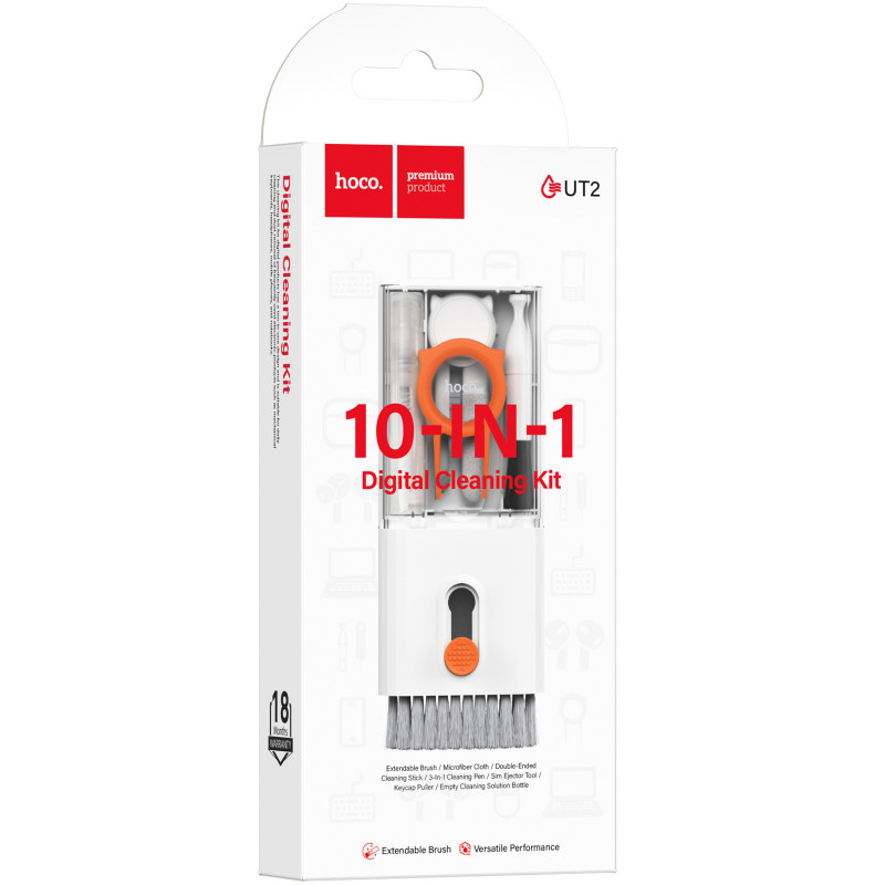 Фото Набор для очистки гаджетов Hoco UT2 Mr. Gadget 10in1 (White) на vchehle.ua