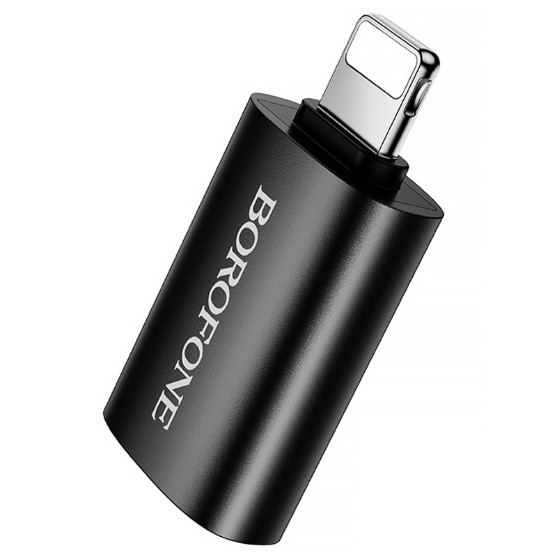 Перехідник Borofone BV26 Lightning Male to USB Female USB2.0 (Black) в магазині vchehle.ua