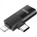 Фото Переходник Hoco UA17 2in1 Lightning Male/Type-C Male to USB female (Black) на vchehle.ua