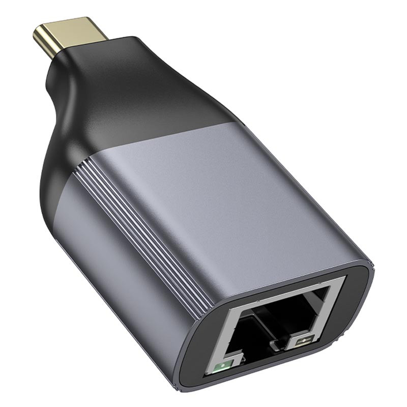 Фото Переходник Hoco UA35 Type-C to RJ45 100 Mbs (Metal grey) в магазине vchehle.ua