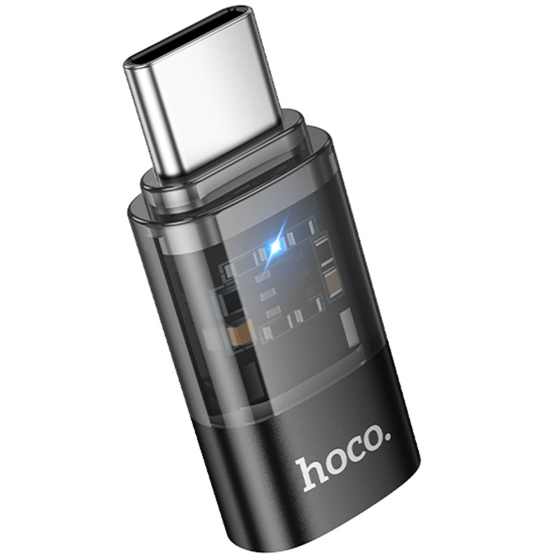 Перехідник Hoco UA36D Type-C male to Lightning female (Black)