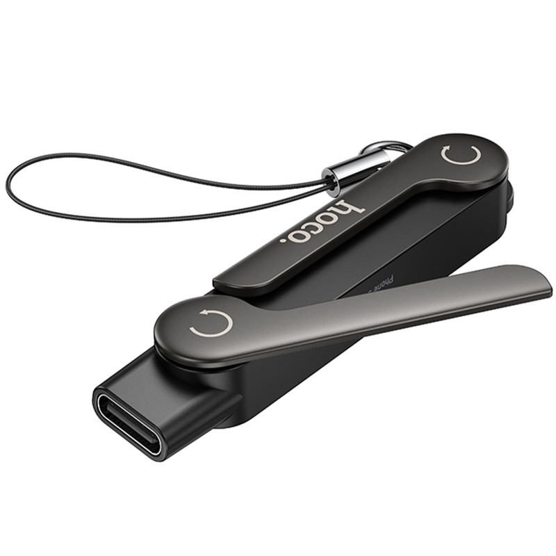 Переходник Hoco UA47 Lightning male to Type-C female adapter (Black) в магазине vchehle.ua