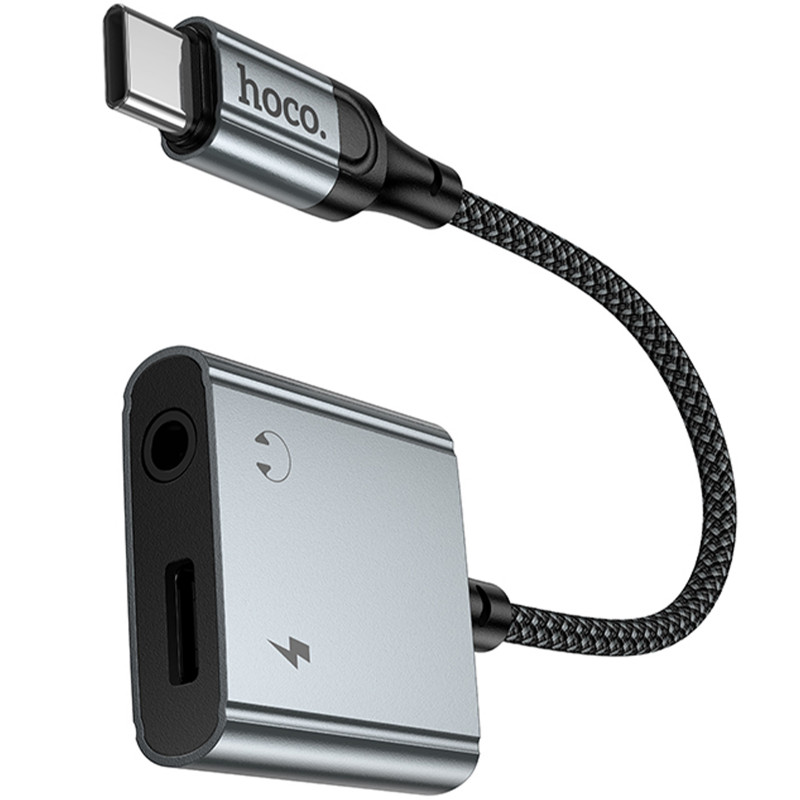 Фото Переходник Hoco UPA34 Type-C to Type-C + 3.5mm (Metal gray) в магазине vchehle.ua