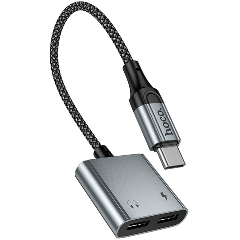 Купить Переходник Hoco UPA34A Type-C to Type-C*2 (Metal gray) на vchehle.ua