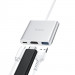 Купити Перехідник HUB Hoco HB14 3in1 (Type-C to USB3.0+HDMI+PD) (Сталевий) на vchehle.ua