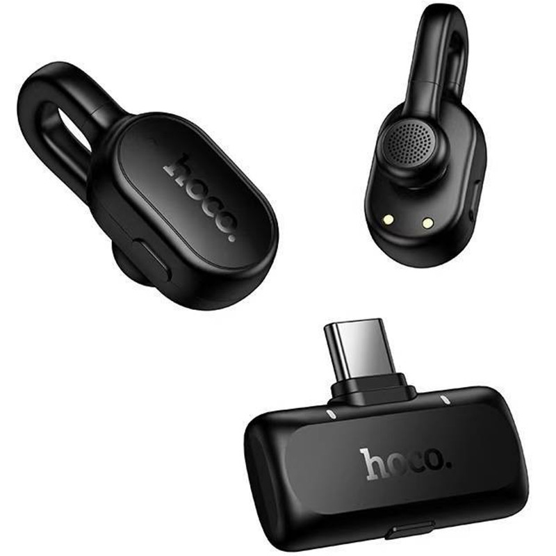 Купить Петличный беспроводной микрофон Hoco L27 Ice Type-C (Black) на vchehle.ua