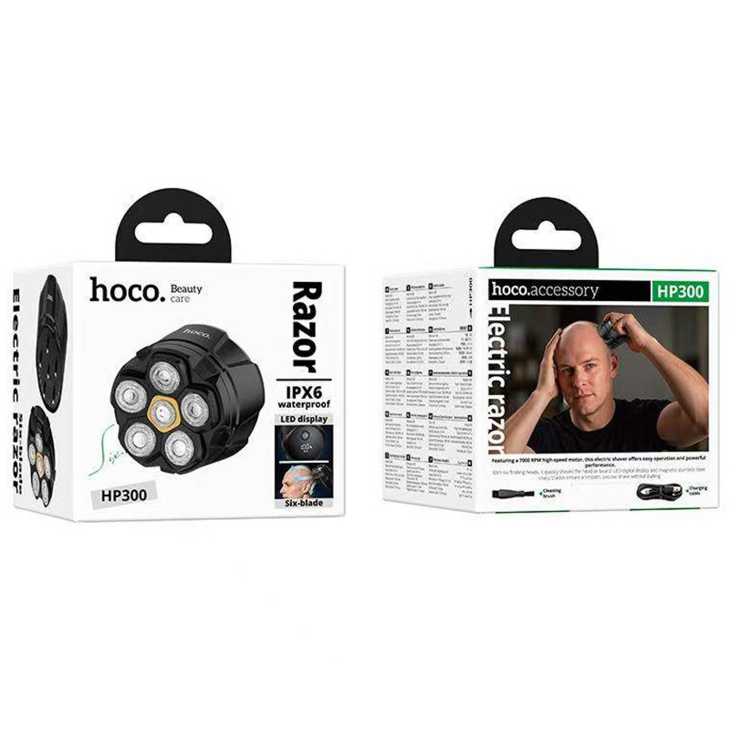 Фото Портативна електробритва-шейвер Hoco HP300 Six-blade (Black) на vchehle.ua
