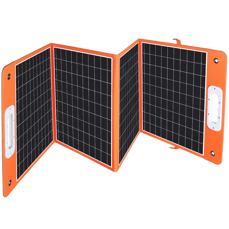 Фото Портативная солнечная панель TSP-18V-100W Monocrystalline PD65W+QC3.0 (1USB-A/1C) (Black) в магазине vchehle.ua