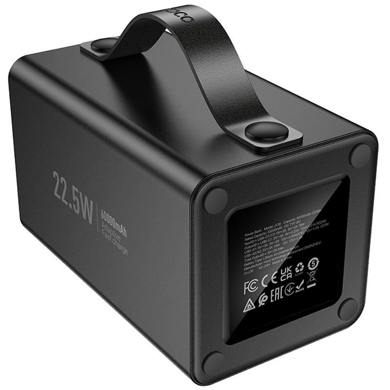 Фото Power Bank Hoco 60000 mAh J138 22.5W+PD20W+DC12V (Black) в маназині vchehle.ua
