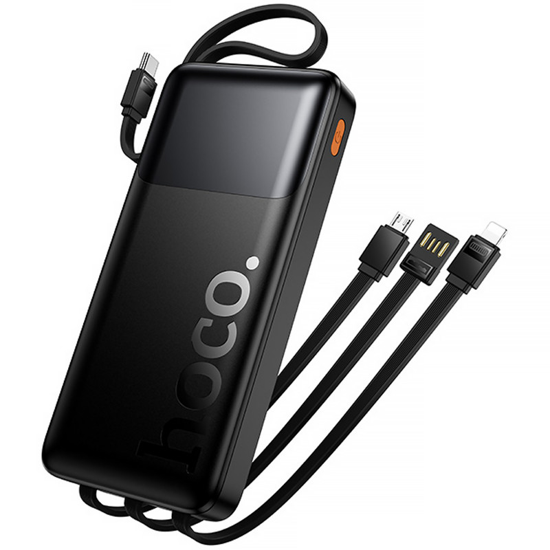 Power Bank Hoco 10000 mAh J156 Founder 22.5W+PD20W with 4 cables (Black) в магазине vchehle.ua