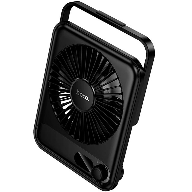 Фото Портативний вентилятор Hoco HX607 handheld folding fan 2000 mAh (Black) на vchehle.ua