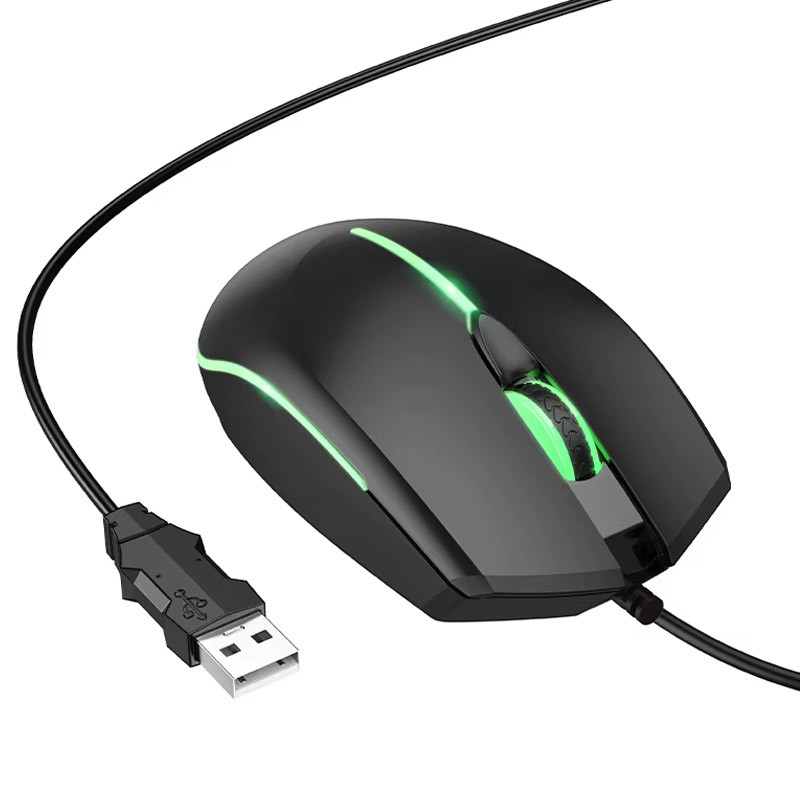 Фото Мышь проводная Hoco GM37 Wonderful Luminous (Black) на vchehle.ua