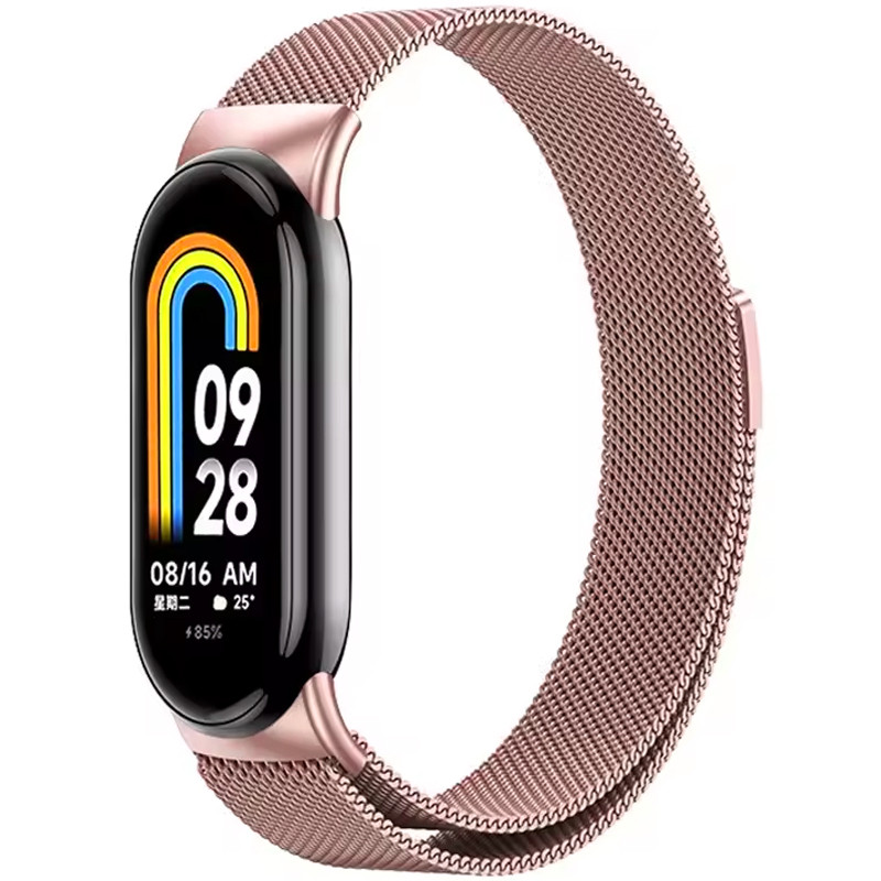 Ремешок Milanese Loop New Design для Xiaomi Mi Band 8/9/10 (Rose Pink)