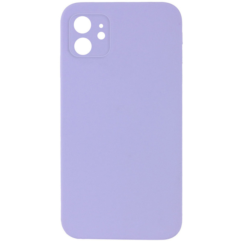 Silicone Case Square Full Camera Protective (AA) NOLOGO на Apple iPhone 11 (6.1") (Бузковий / Dasheen)