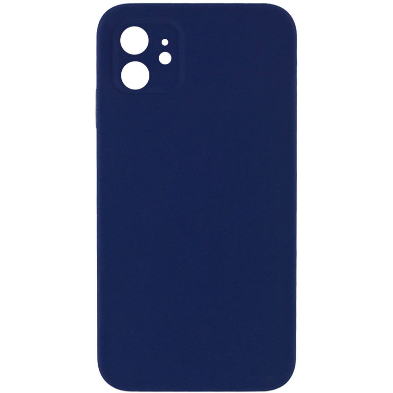 Silicone Case Square Full Camera Protective (AA) NOLOGO на Apple iPhone 11 (6.1") (Темно-синій / Midnight blue)