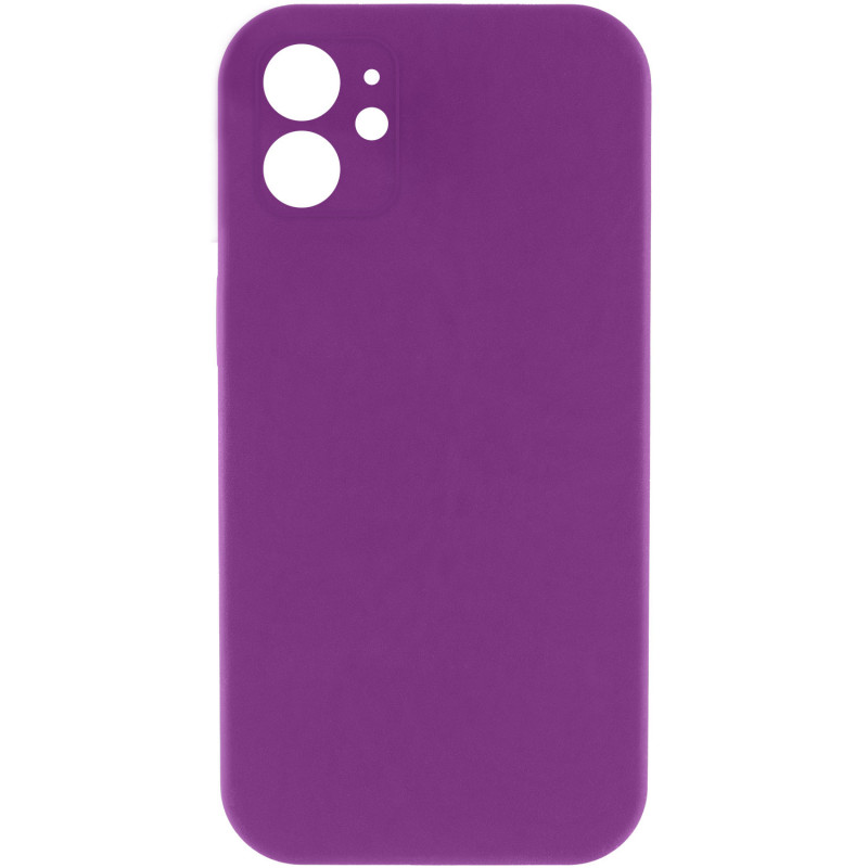 Silicone Case Square Full Camera Protective (AA) NOLOGO на Apple iPhone 11 (6.1") (Фіолетовий / Grape)