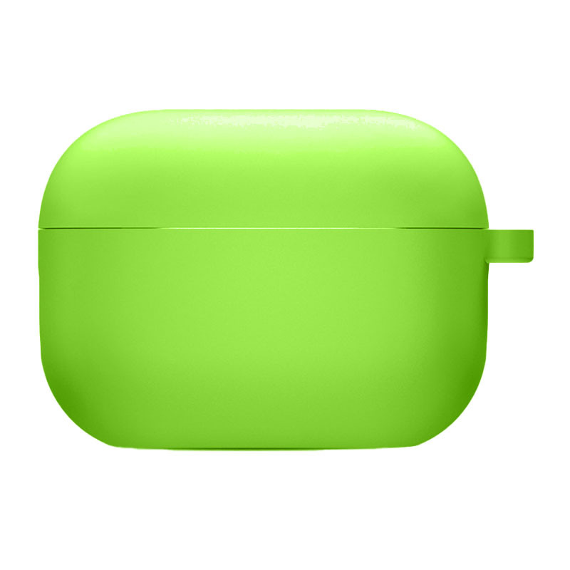 Силиконовый футляр с микрофиброй для наушников Airpods Pro 2 / Pro (Салатовый / Neon Green)