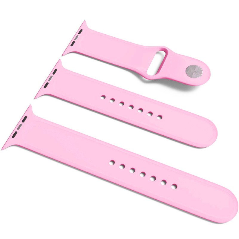 Силиконовый ремешок для Apple Watch Sport Band 38/40/41/42mm(ser.10) (S/M & M/L) 3pcs (Розовый / Light pink)