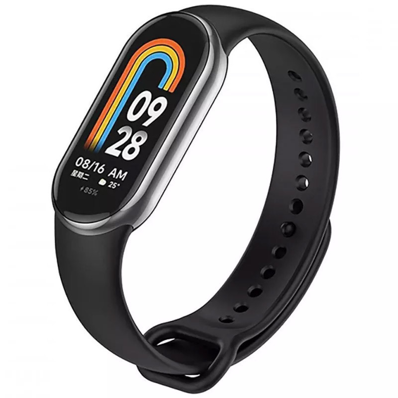 Силиконовый ремешок для Xiaomi Mi Band 8/9/10 (Черный / Black)