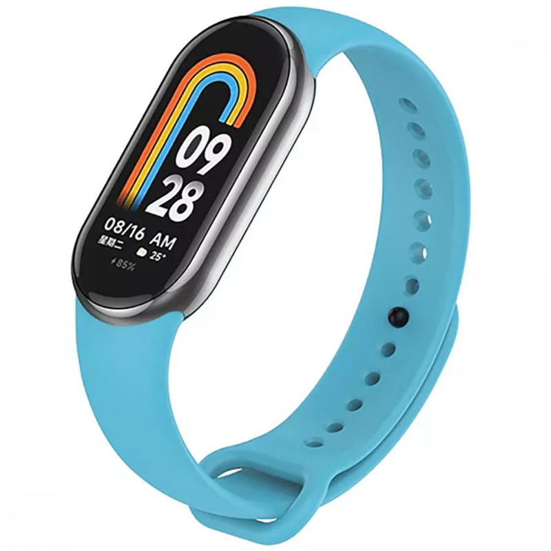 Силиконовый ремешок для Xiaomi Mi Band 8/9/10 (Голубой / Blue)
