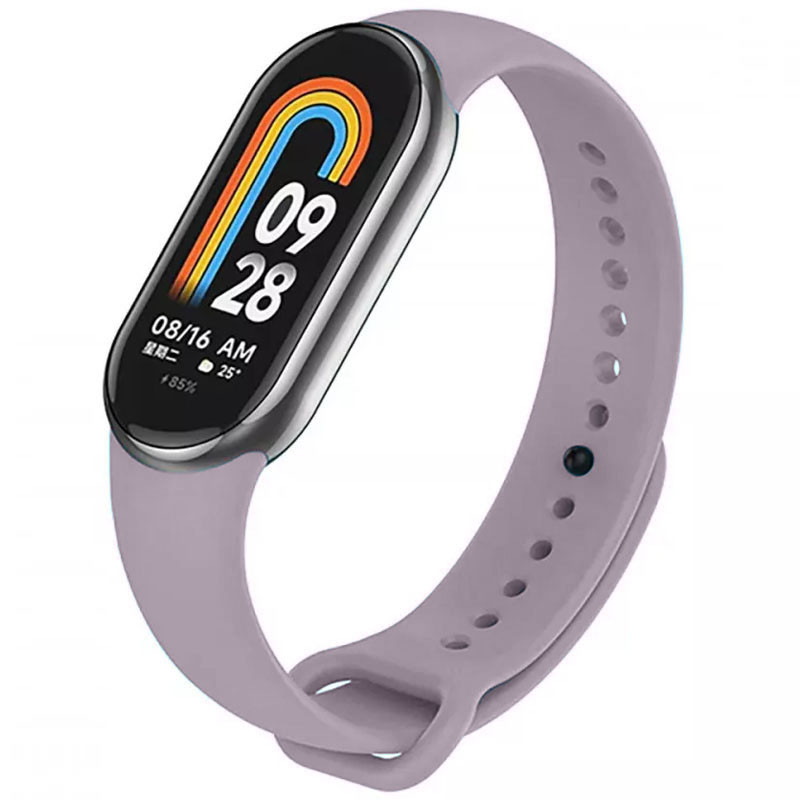 Силиконовый ремешок для Xiaomi Mi Band 8/9/10 (Сиреневый / Lilac)